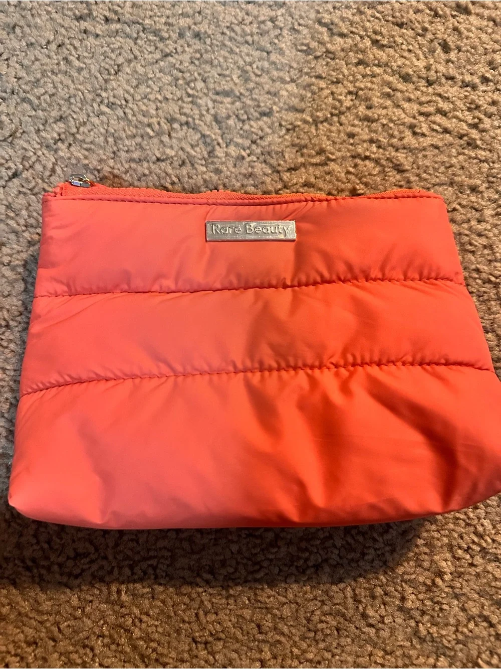 NWOT RARE BEAUTY Puffy Makeup Bag in Happy